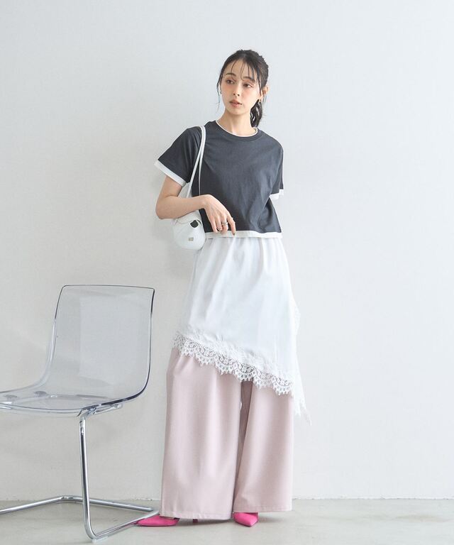 汗染み防止加工】レイヤード風Tシャツ
