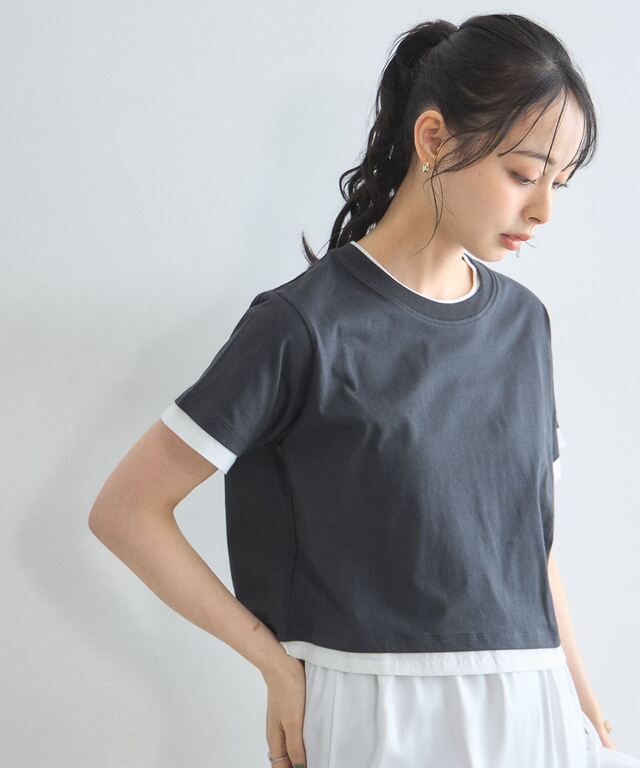 汗染み防止加工】レイヤード風Tシャツ
