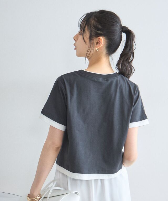 汗染み防止加工】レイヤード風Tシャツ