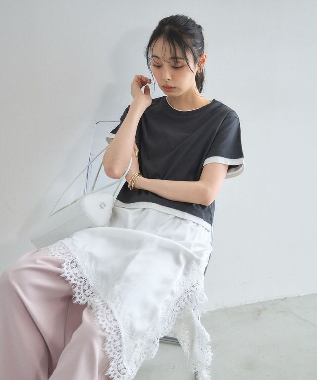 汗染み防止加工】レイヤード風Tシャツ