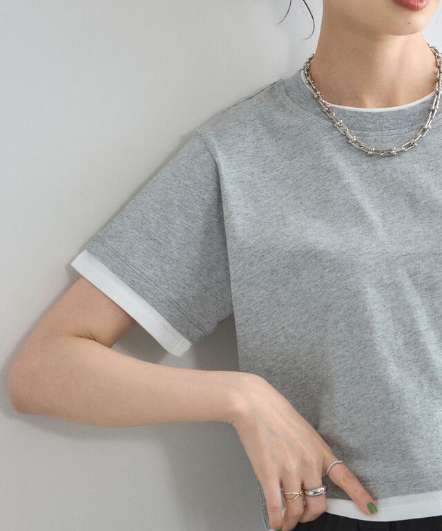 汗染み防止加工】レイヤード風Tシャツ