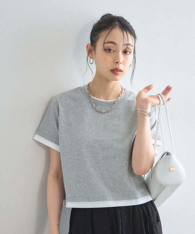 汗染み防止加工】レイヤード風Tシャツ