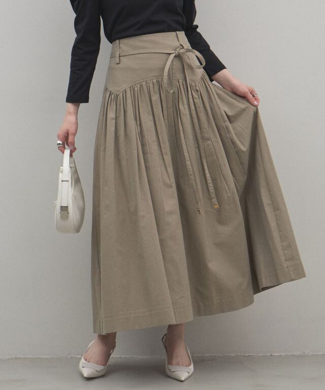 【オフィシャルサイト限定】ウエストリボンローギャザースカート