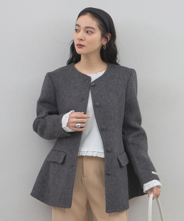 Darich パネルデザインシルエットぺプラムジャケット GRY ダーリッチ