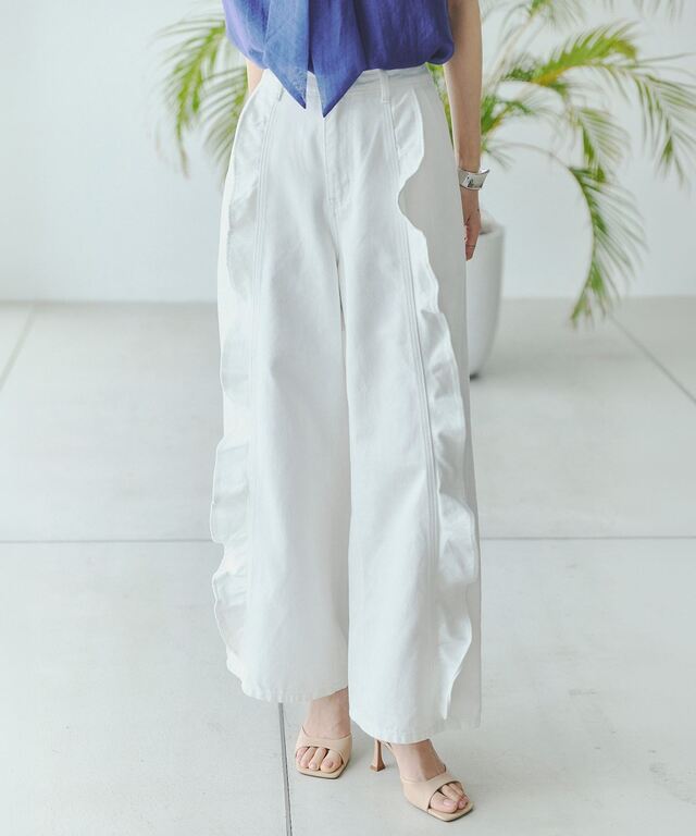 フリルデザイン グリーン PIERA-GREEN SANDAL SANDAL | AZALEA WANG
