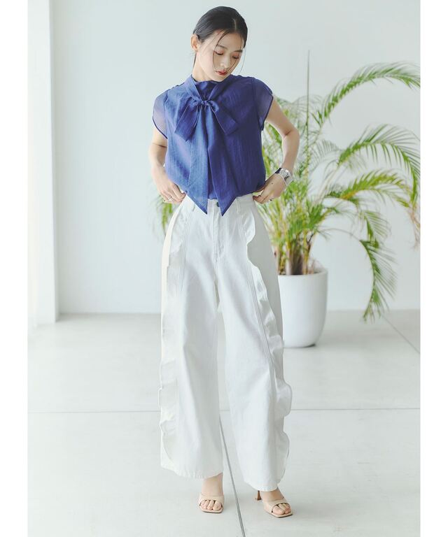 オフィシャルサイト限定】ラッフルフリルデザインデニム