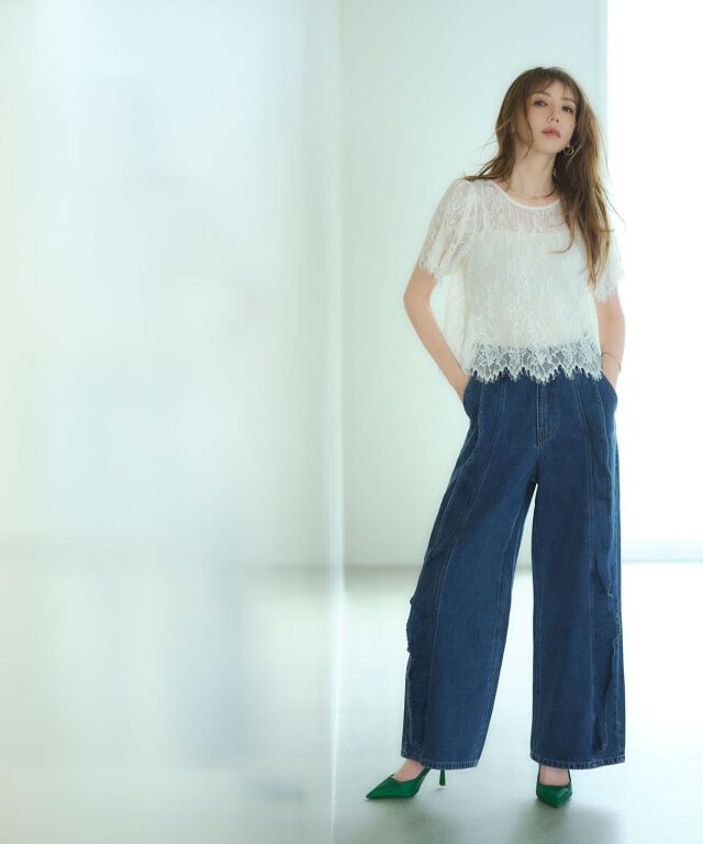 オフィシャルサイト限定】ラッフルフリルデザインデニム