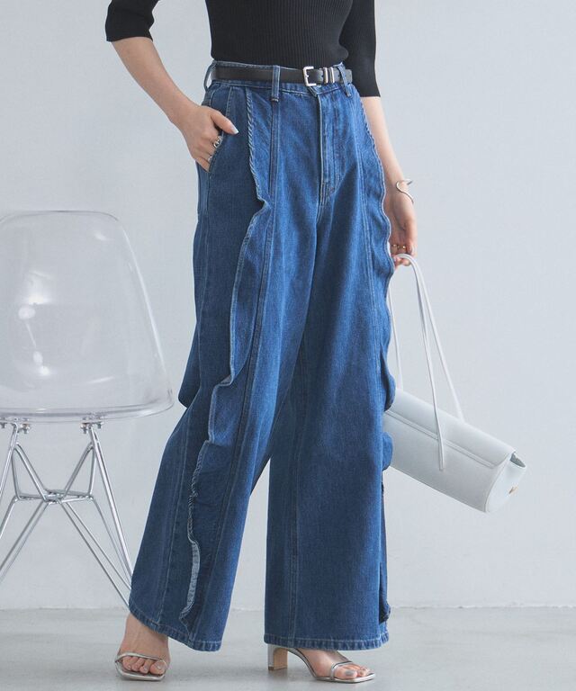 オフィシャルサイト限定】ラッフルフリルデザインデニム