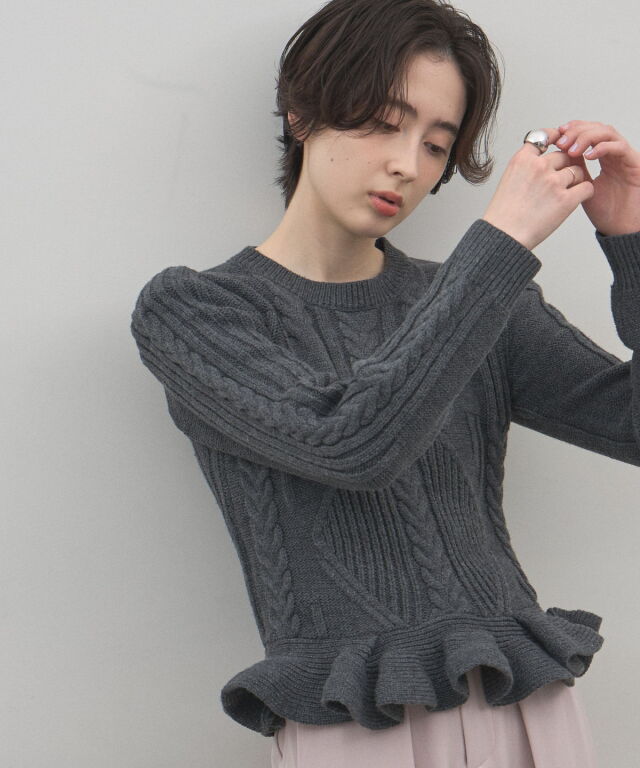 【オフィシャルサイト限定】デザイン編みニットトップス