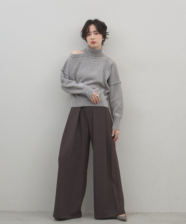 オフィシャルサイト限定】カシミア混デザインネックウールタートル