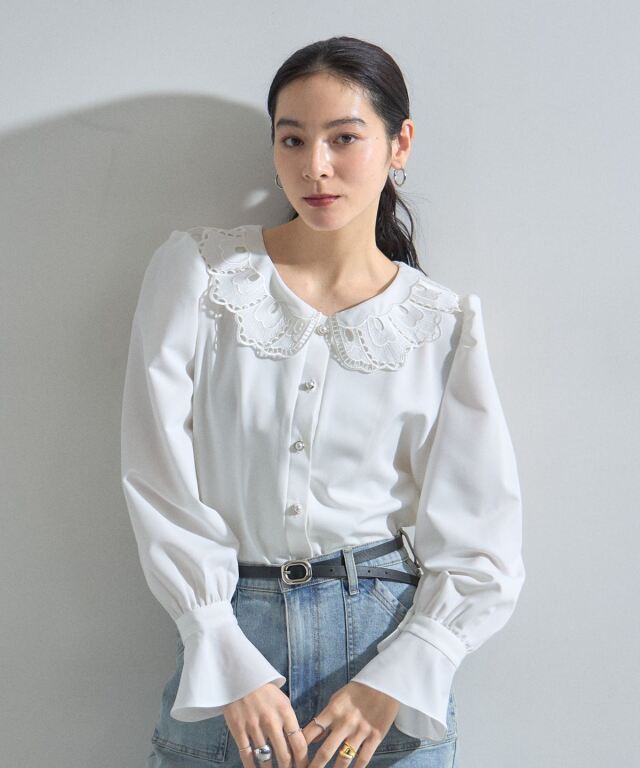 オフィシャルサイト限定】レース襟ブラウス
