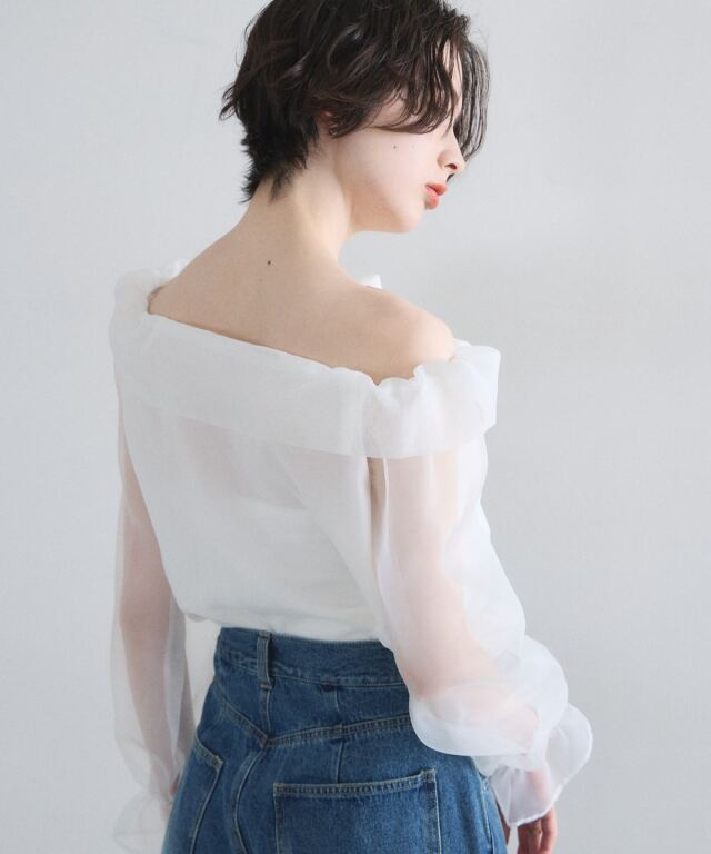 オフィシャルサイト限定】肩リボンシフォンブラウス