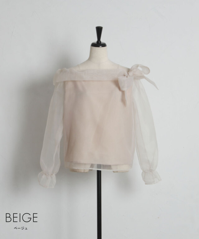 オフィシャルサイト限定】肩リボンシフォンブラウス