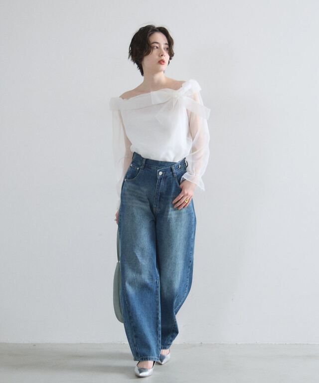 オフィシャルサイト限定】肩リボンシフォンブラウス