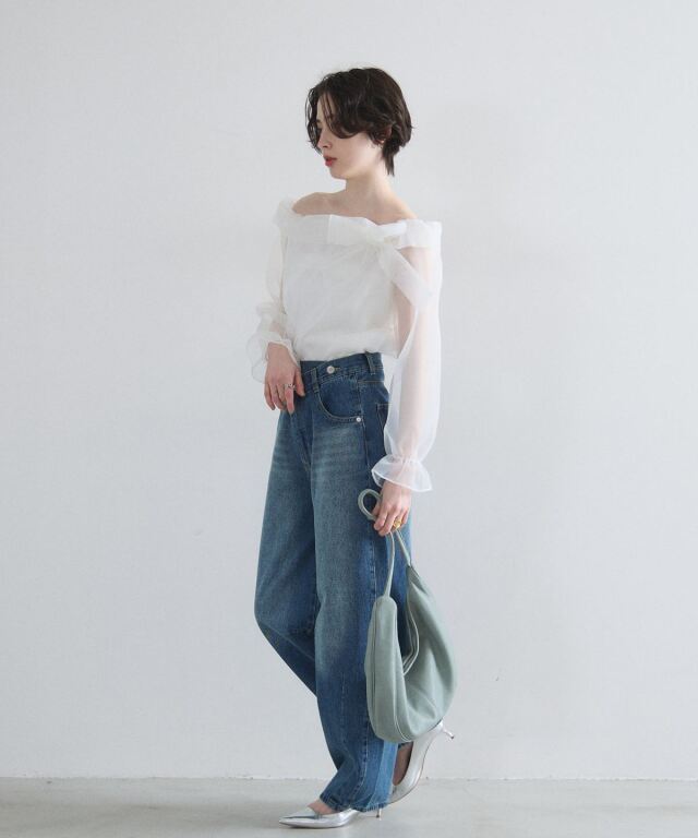 オフィシャルサイト限定】肩リボンシフォンブラウス