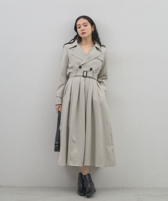 オフィシャルサイト限定】トレンチ型ジャケット＋ワンピースset up