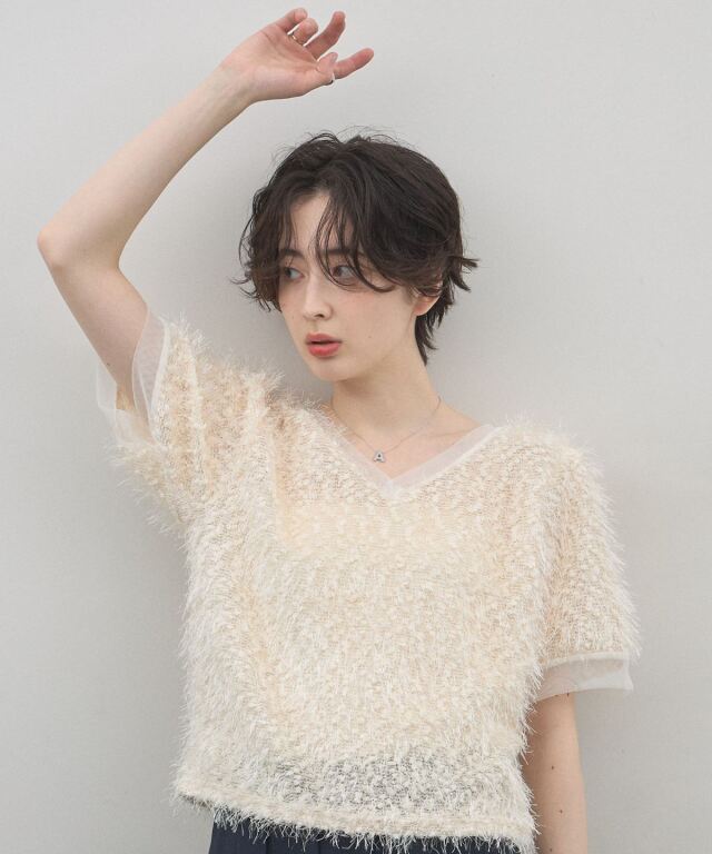 【オフィシャルサイト限定】Vネックシャギートップス