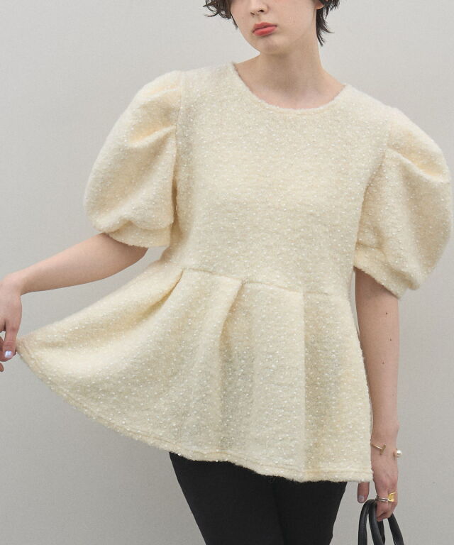 【オフィシャルサイト限定】ボリュームスリーブペプラムトップス