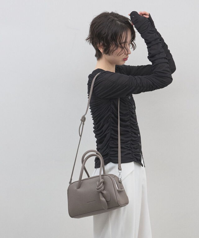 ストラップ付2WAYレザーライクバック レザーラボラトリー Leather Laboratory 牛革2WAYレザーミニトート