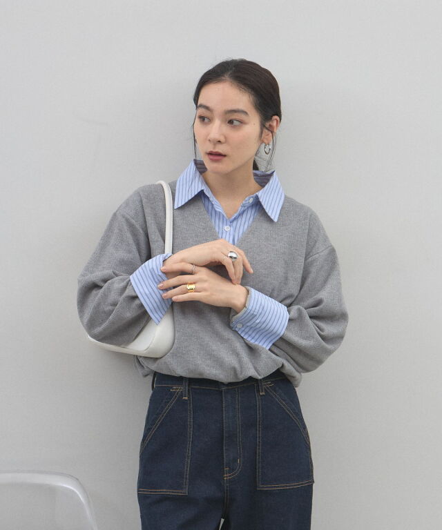 オフィシャルサイト限定】シャツドッキングニット