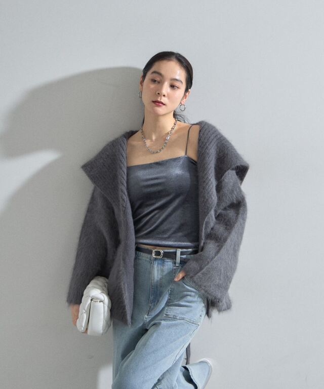 アンゴラダブルフェイスニットガウン オフィシャルサイト限定】アンゴラニットガウンコート