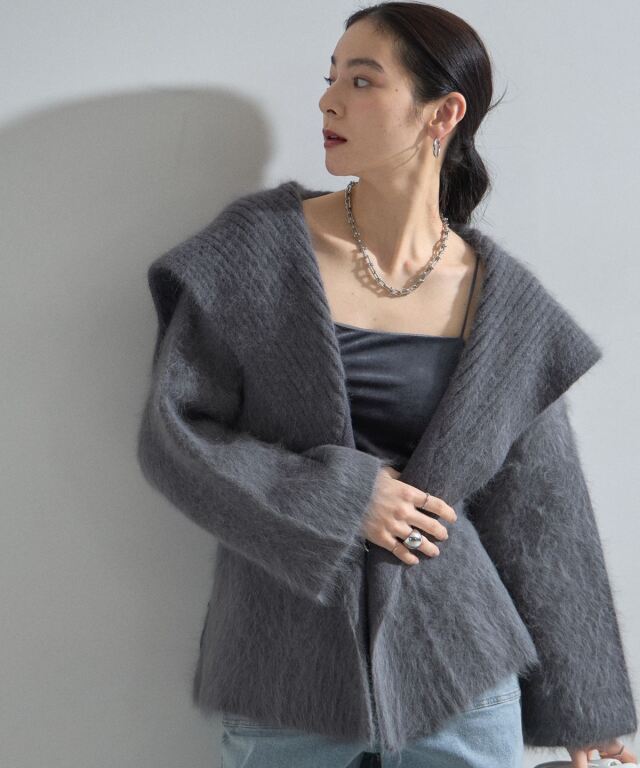 新品♡アンゴラニットガウン オフィシャルサイト限定】アンゴラニットガウンコート