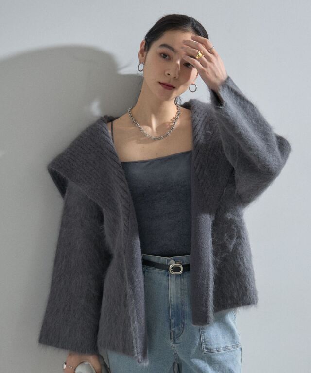 オフィシャルサイト限定】アンゴラニットガウンコート