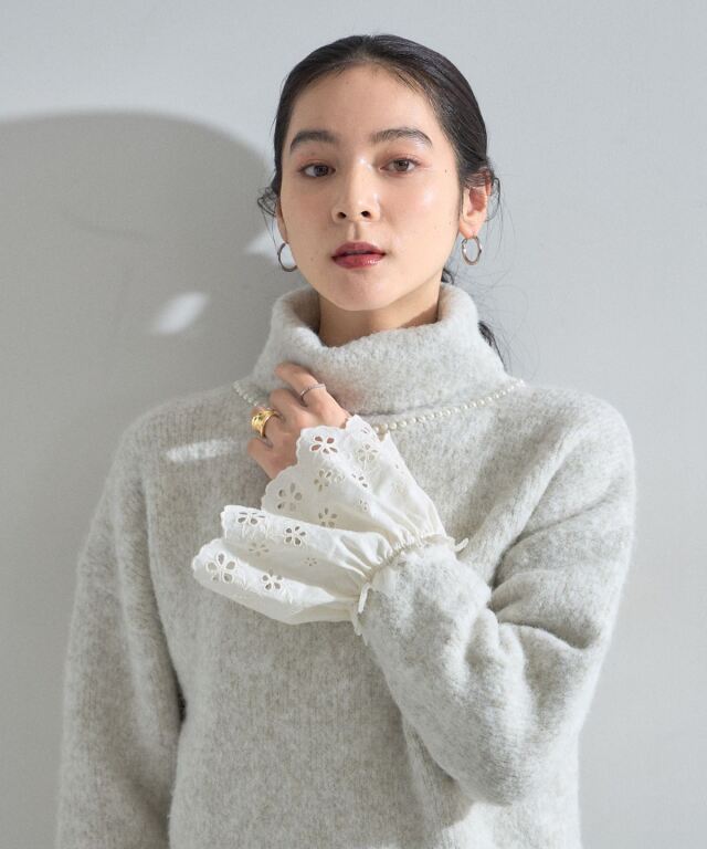 スナイデル♡レースハイネックニット 大人可愛い！レースが上品なハイネックニット - ベルーナ【公式】
