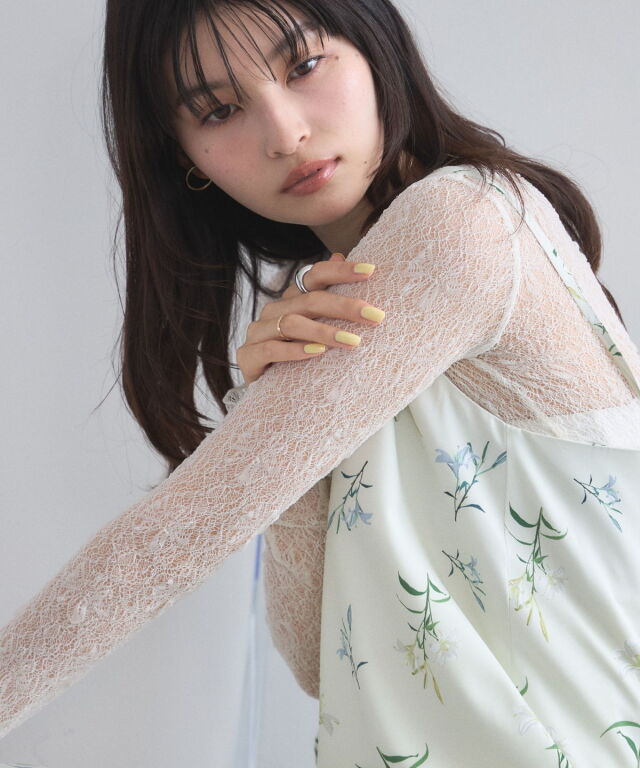 フラワープリントキャミワンピース