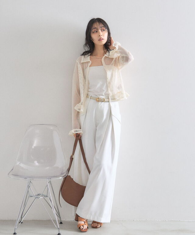 オフィシャルサイト限定】メッシュフリルシャツ