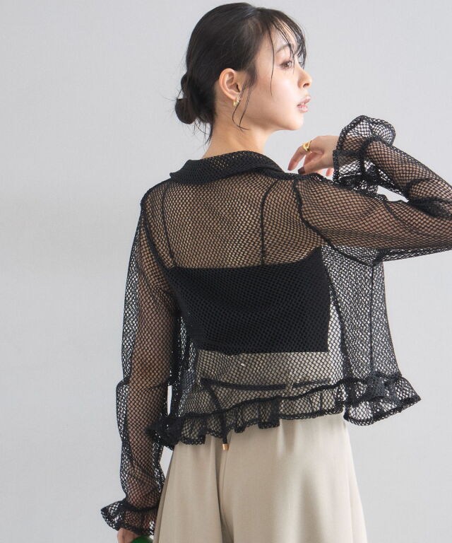 オフィシャルサイト限定】メッシュフリルシャツ