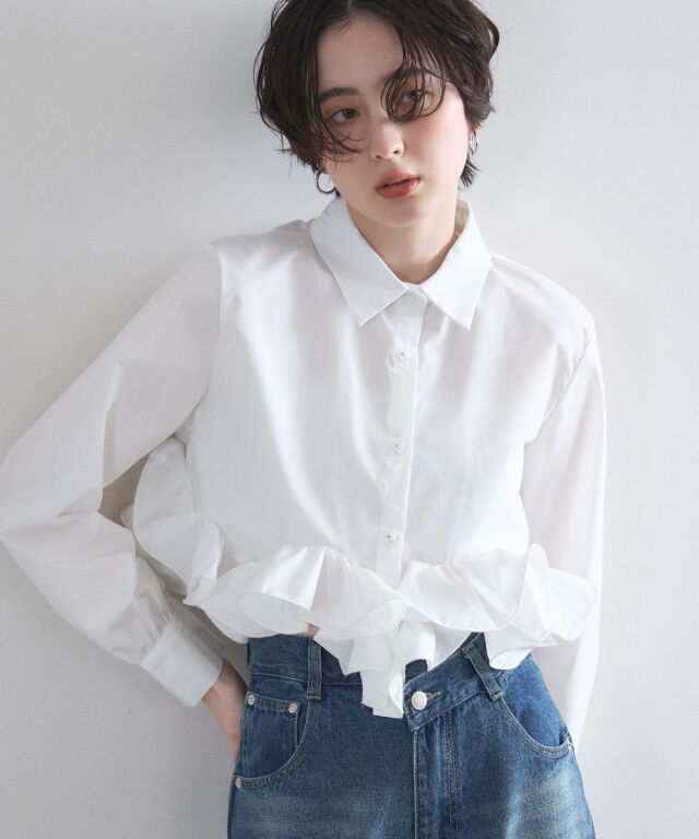 オフィシャルサイト限定】フリルヘムショートシャツ