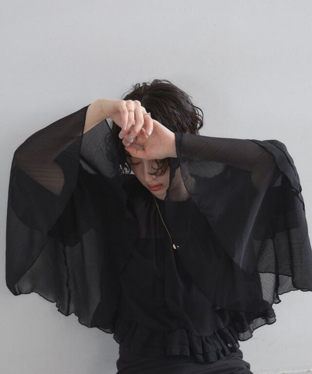 オフィシャルサイト限定】ティアードフリルシアーブラウス