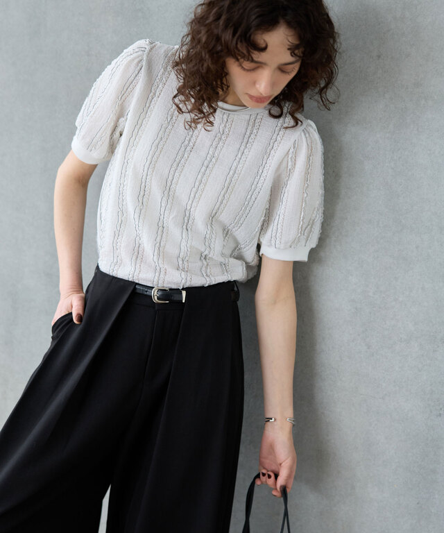オフィシャルサイト限定】ベルト付きスラッシュタックデザインワイドパンツ