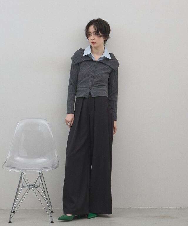 オフィシャルサイト限定】ベルト付きスラッシュタックデザインワイドパンツ
