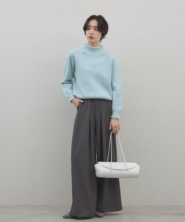 オフィシャルサイト限定】ベルト付きスラッシュタックデザインワイドパンツ