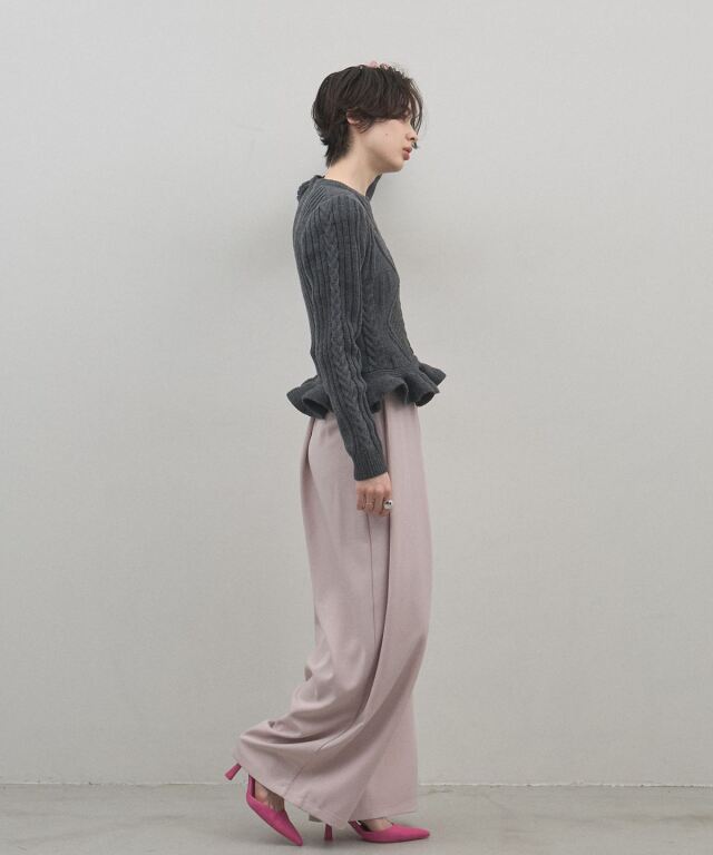 オフィシャルサイト限定】ベルト付きスラッシュタックデザインワイドパンツ