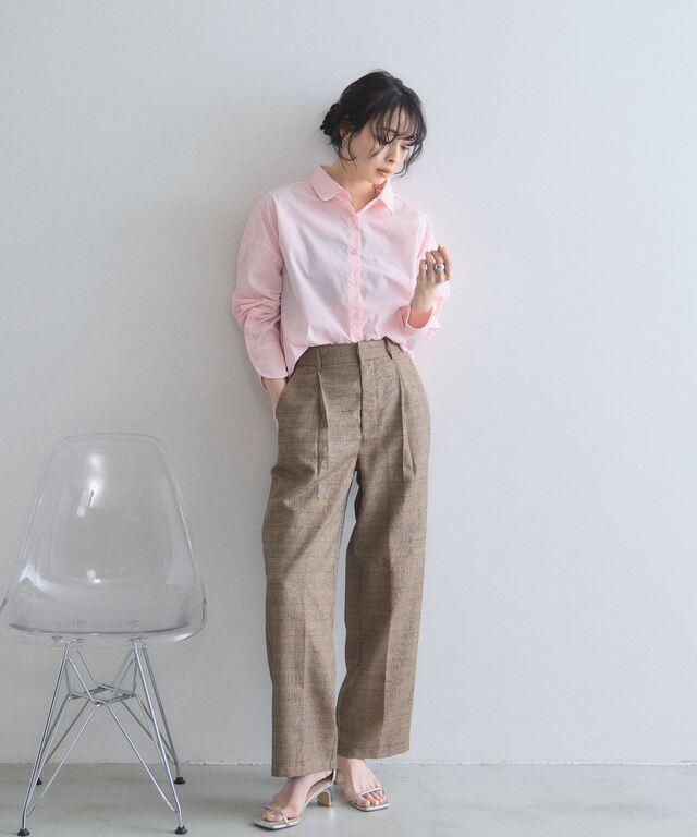 ライトツイードタックワイドパンツ