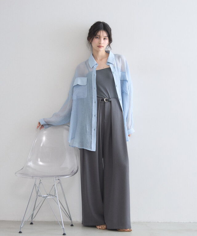 【TURQUOISE】シアー ダブルポケットシャツ <A DAY IN THE LIFE> シアー ダブルポケットシャツ ＜A DAY IN THE LIFE＞