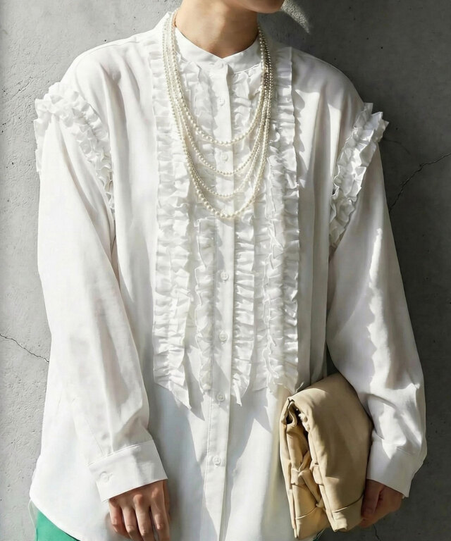 フリル ブラウス NAVY ブラウス シャツ 袖フリルブラウス レディース : ZOZOTOWN Yahoo