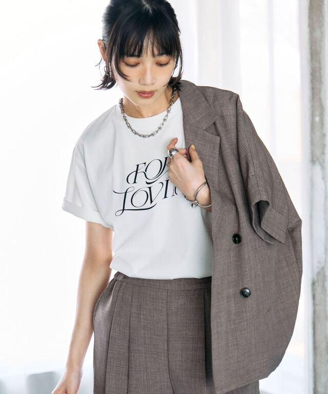 林田岬優さん着用】ハーフスリーブダブルジャケット（セットアップ対応）