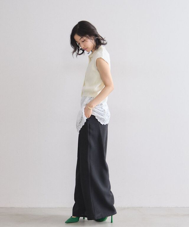 林田岬優さん着用】タックワイドストレートパンツ （セットアップ対応）