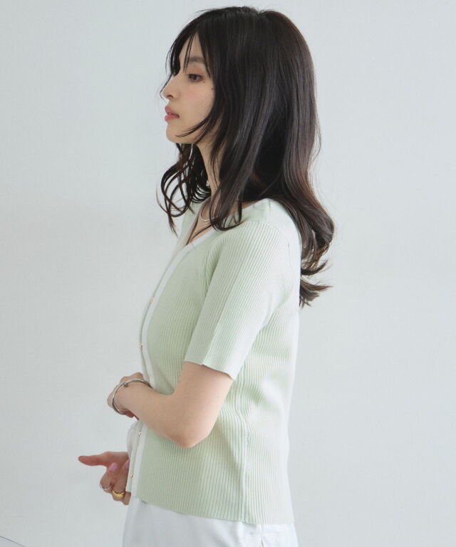オフィシャルサイト限定】配色カーディガン風トップス