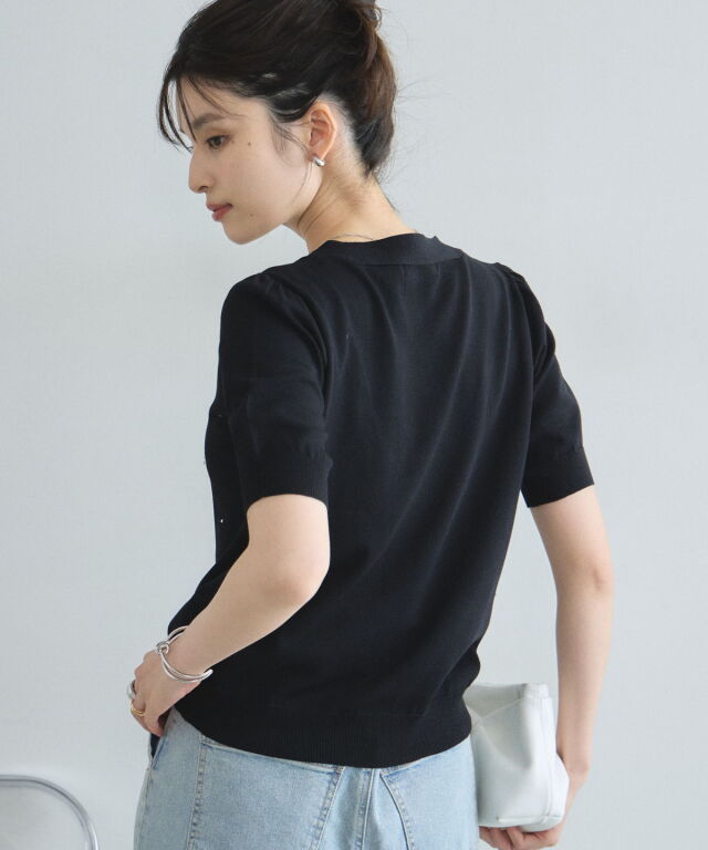 ラインストーン付きVネックカーディガン