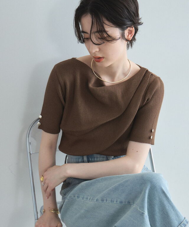 オフィシャルサイト限定】ドレープリブトップス
