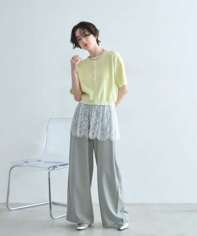 オフィシャルサイト限定】配色半袖カーディガン