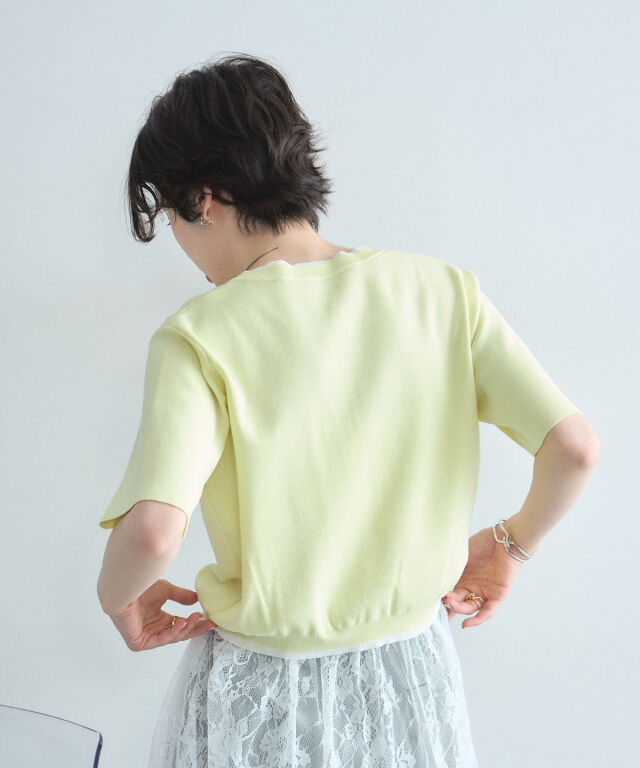 オフィシャルサイト限定】配色半袖カーディガン