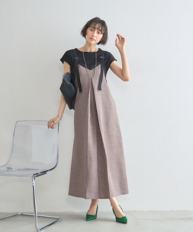 ロンロン様2点おまとめ分 オフィシャルサイト限定】前後2WAY配色ロングワンピース