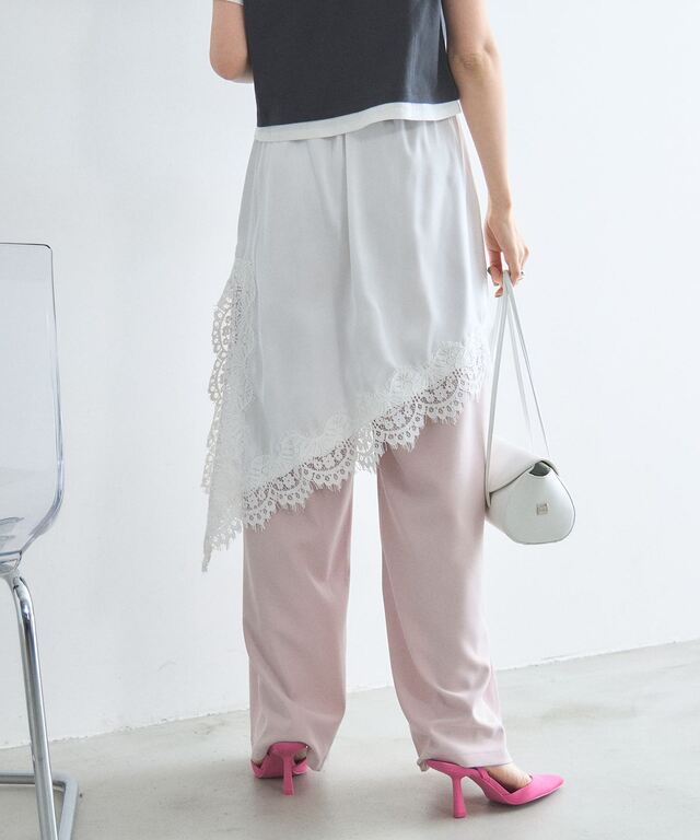 オフィシャルサイト限定】アシンメトリーレース付きスカート