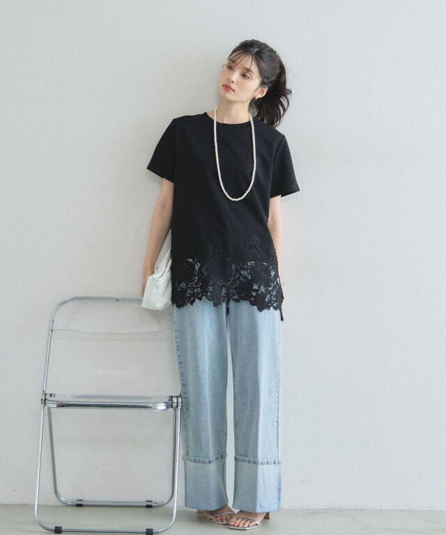 オフィシャルサイト限定】裾レースTシャツ